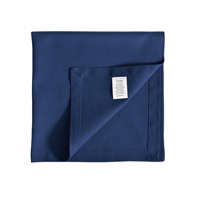 Fingercraft Cloth Napkins Set of 12, Cotton Linen Blend Napkins Cloth Washable Premium Quality Parties, Weddings, Mitered Dinner Napkin for Home Parties Christmas Thanksgiving 18x18 in Navy - Image 4